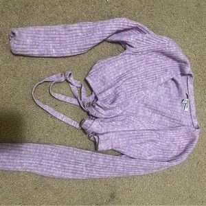purple wrap sweater